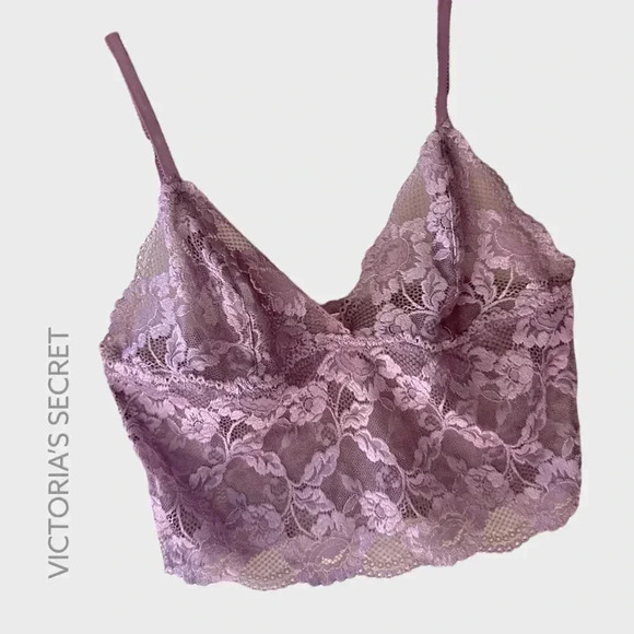 VICTORIA’S SECRET | NWOT | LONG LINE LACE BRALETTE LILAC | SIZE: MEDIUM - Picture 1 of 6
